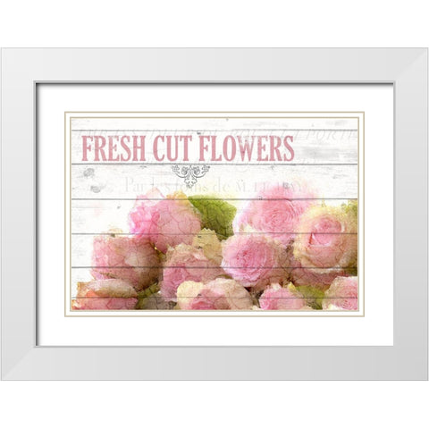 Fresh Cut Flowers White Modern Wood Framed Art Print with Double Matting by Kimberly, Allen