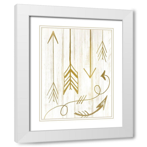 Arrow Way 1 White Modern Wood Framed Art Print with Double Matting by Kimberly, Allen