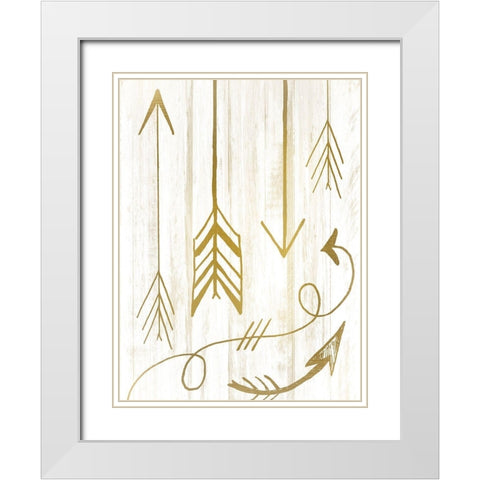 Arrow Way 1 White Modern Wood Framed Art Print with Double Matting by Kimberly, Allen