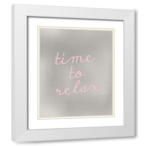 Time to Relax White Modern Wood Framed Art Print with Double Matting by Kimberly, Allen