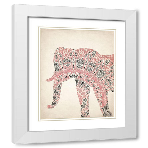 Mandala Elephant 3 White Modern Wood Framed Art Print with Double Matting by Kimberly, Allen