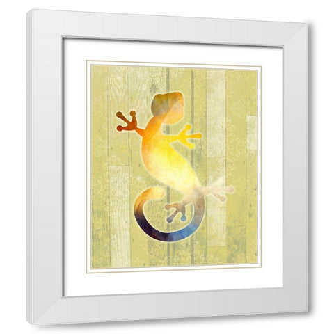 Painted Lizard 2 White Modern Wood Framed Art Print with Double Matting by Kimberly, Allen