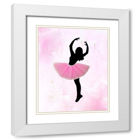 Dancer 1 White Modern Wood Framed Art Print with Double Matting by Kimberly, Allen