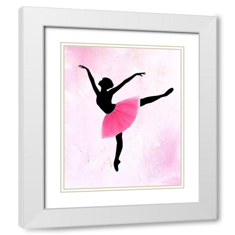 Dancer 2 White Modern Wood Framed Art Print with Double Matting by Kimberly, Allen