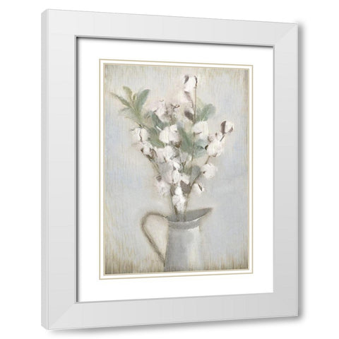 Cotton Bouquet White Modern Wood Framed Art Print with Double Matting by Kimberly, Allen