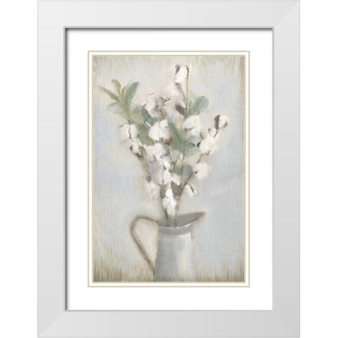 Cotton Bouquet White Modern Wood Framed Art Print with Double Matting by Kimberly, Allen