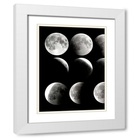 Moon Phase 1 White Modern Wood Framed Art Print with Double Matting by Allen, Kimberly