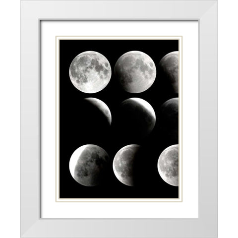 Moon Phase 1 White Modern Wood Framed Art Print with Double Matting by Allen, Kimberly