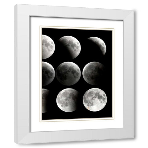 Moon Phase 2 White Modern Wood Framed Art Print with Double Matting by Allen, Kimberly