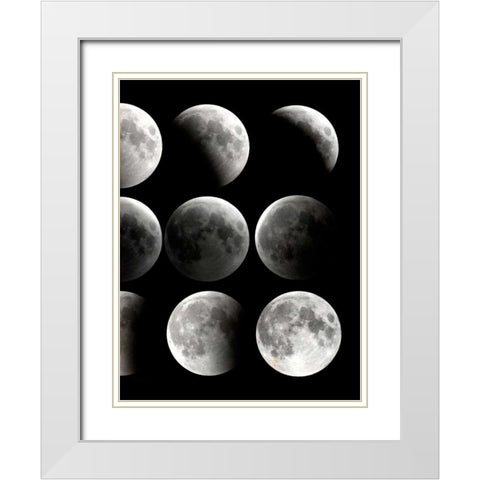 Moon Phase 2 White Modern Wood Framed Art Print with Double Matting by Allen, Kimberly