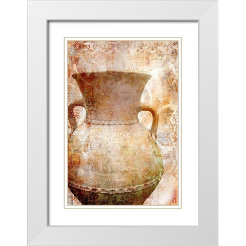 Orange History White Modern Wood Framed Art Print with Double Matting by Allen, Kimberly