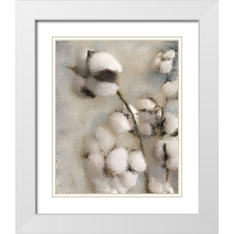 Sprays of Cotton 2 White Modern Wood Framed Art Print with Double Matting by Kimberly, Allen