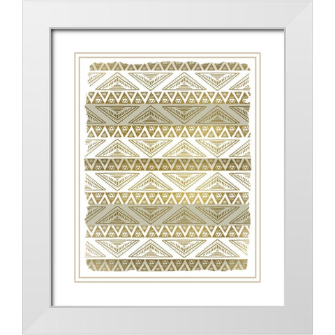 Patterned Gold White Modern Wood Framed Art Print with Double Matting by Kimberly, Allen