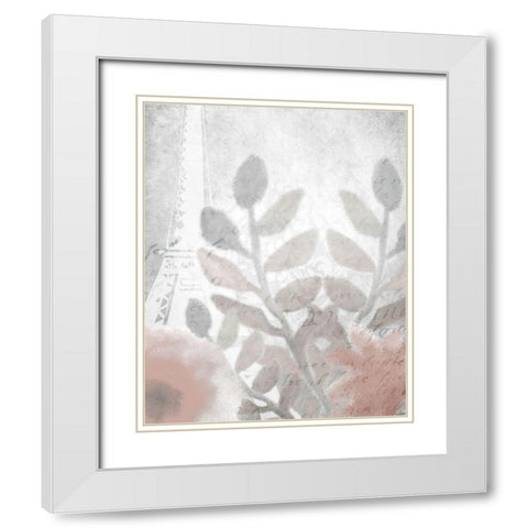 Dusty Rose 3 White Modern Wood Framed Art Print with Double Matting by Kimberly, Allen