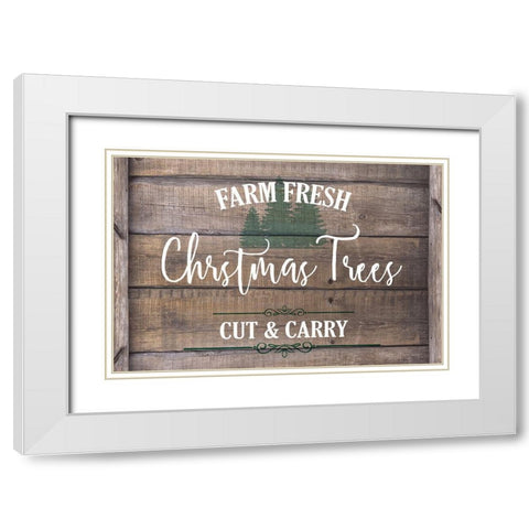 Farm Fresh Christmas Trees White Modern Wood Framed Art Print with Double Matting by Kimberly, Allen