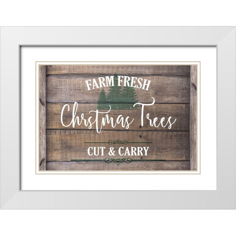 Farm Fresh Christmas Trees White Modern Wood Framed Art Print with Double Matting by Kimberly, Allen