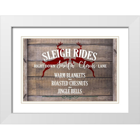 Sleigh Rides White Modern Wood Framed Art Print with Double Matting by Kimberly, Allen