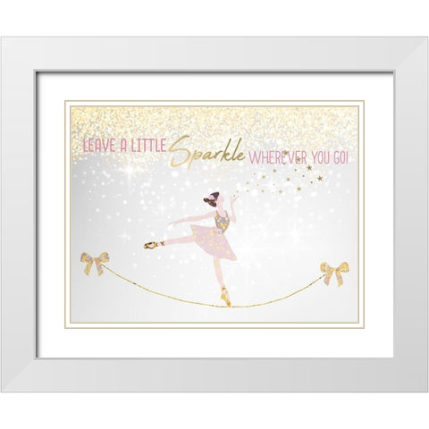 Leave a LIttle Sparkle v1 White Modern Wood Framed Art Print with Double Matting by Kimberly, Allen