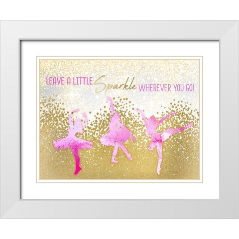 Leave a LIttle Sparkle v2 White Modern Wood Framed Art Print with Double Matting by Kimberly, Allen