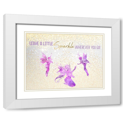 Leave a LIttle Sparkle v3 White Modern Wood Framed Art Print with Double Matting by Kimberly, Allen