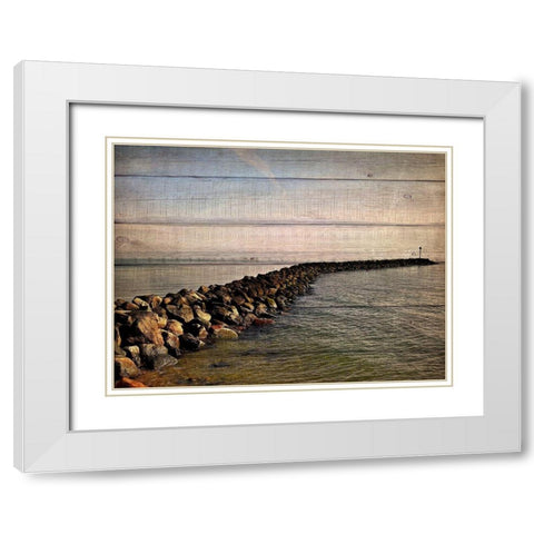 Rock Path White Modern Wood Framed Art Print with Double Matting by Allen, Kimberly