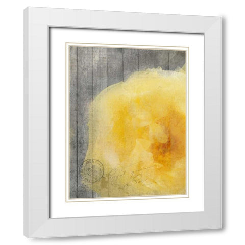 Yellow Bloom White Modern Wood Framed Art Print with Double Matting by Allen, Kimberly