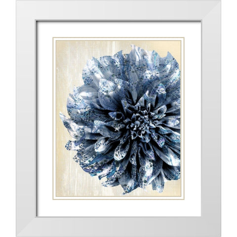 Indigo Marble Bloom 2 White Modern Wood Framed Art Print with Double Matting by Allen, Kimberly