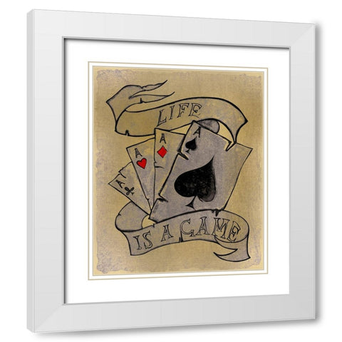 Life is a Game White Modern Wood Framed Art Print with Double Matting by Kimberly, Allen