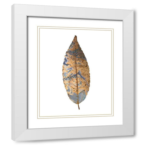 Marbled Gold 1 White Modern Wood Framed Art Print with Double Matting by Kimberly, Allen