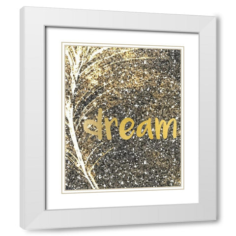 Gold Feather 4 White Modern Wood Framed Art Print with Double Matting by Kimberly, Allen