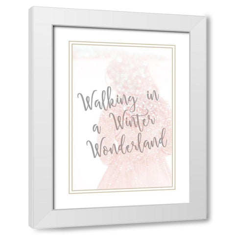 Walking in a Winter Wonderland White Modern Wood Framed Art Print with Double Matting by Kimberly, Allen