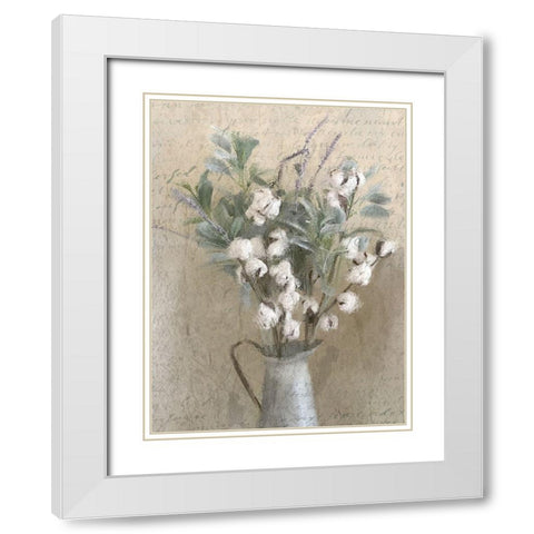 Lavender and Cotton White Modern Wood Framed Art Print with Double Matting by Kimberly, Allen