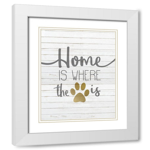 Where is Home White Modern Wood Framed Art Print with Double Matting by Kimberly, Allen