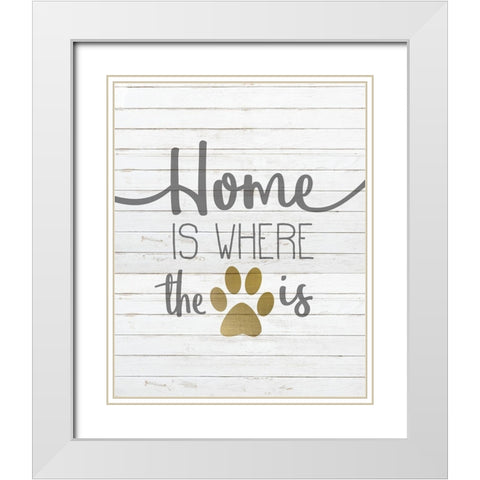 Where is Home White Modern Wood Framed Art Print with Double Matting by Kimberly, Allen