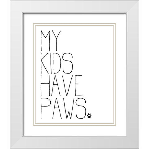 My Kids v2 White Modern Wood Framed Art Print with Double Matting by Allen, Kimberly