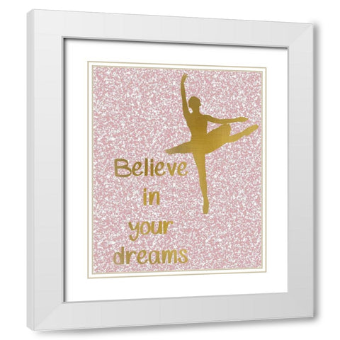 Happy 2 White Modern Wood Framed Art Print with Double Matting by Kimberly, Allen