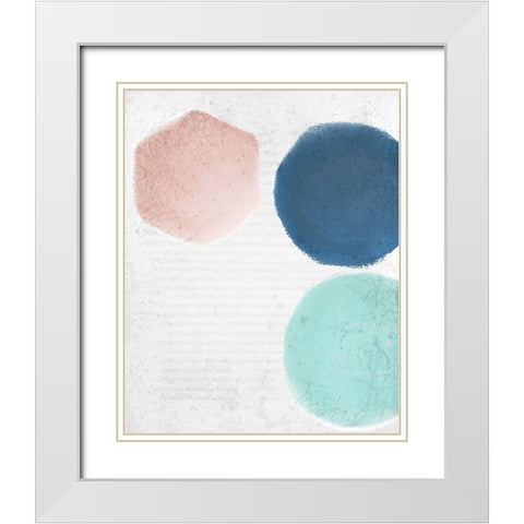 Tri Color 1 White Modern Wood Framed Art Print with Double Matting by Kimberly, Allen