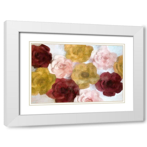 Burgandy Bloom White Modern Wood Framed Art Print with Double Matting by Kimberly, Allen