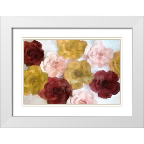 Burgandy Bloom White Modern Wood Framed Art Print with Double Matting by Kimberly, Allen
