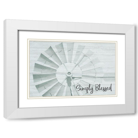 Simply Blessed 1 White Modern Wood Framed Art Print with Double Matting by Kimberly, Allen