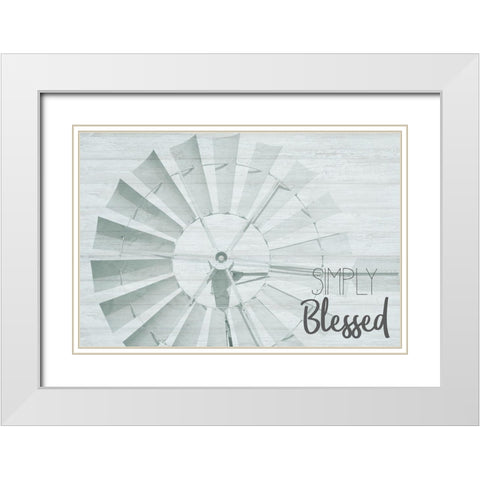 Simply Blessed 2 White Modern Wood Framed Art Print with Double Matting by Kimberly, Allen