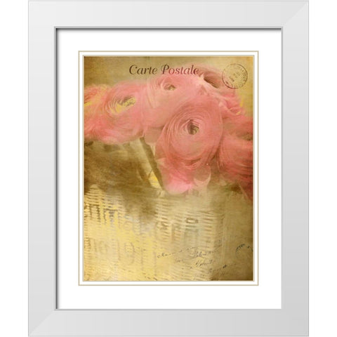 Blooming Basket White Modern Wood Framed Art Print with Double Matting by Allen, Kimberly