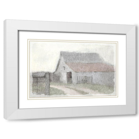 To the Barn White Modern Wood Framed Art Print with Double Matting by Kimberly, Allen