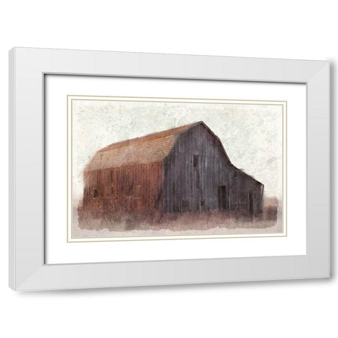 At the Barn White Modern Wood Framed Art Print with Double Matting by Kimberly, Allen