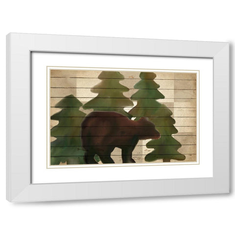 Bear Lodge White Modern Wood Framed Art Print with Double Matting by Kimberly, Allen