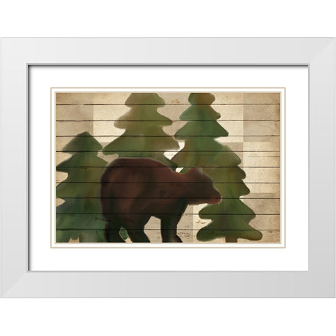 Bear Lodge White Modern Wood Framed Art Print with Double Matting by Kimberly, Allen