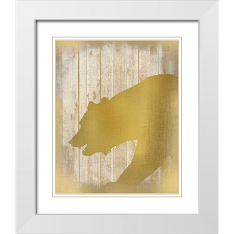 Golden Wildlife 1 White Modern Wood Framed Art Print with Double Matting by Allen, Kimberly