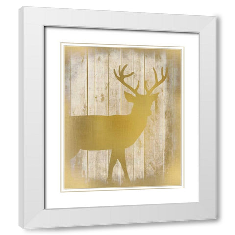 Golden Wildlife 3 White Modern Wood Framed Art Print with Double Matting by Allen, Kimberly
