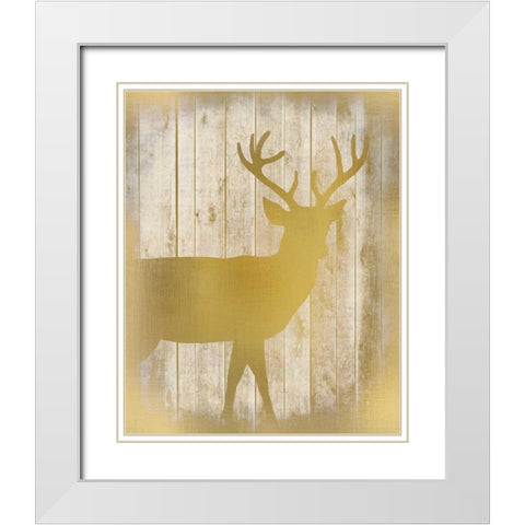 Golden Wildlife 3 White Modern Wood Framed Art Print with Double Matting by Allen, Kimberly
