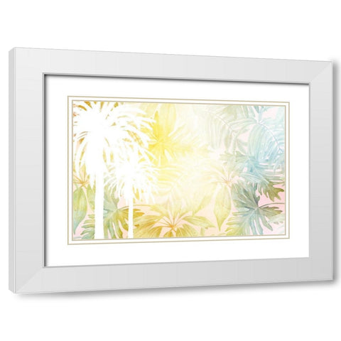 White Palms White Modern Wood Framed Art Print with Double Matting by Kimberly, Allen